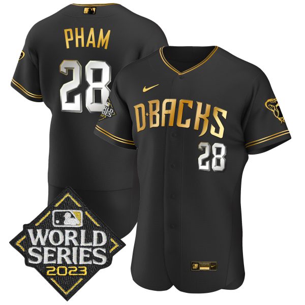 Men's Diamondbacks 2023 World Series Flex Base Gold Jersey - All Stitched - Image 15