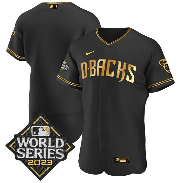 Men's Diamondbacks 2023 World Series Flex Base Gold Jersey - All Stitched - Image 18