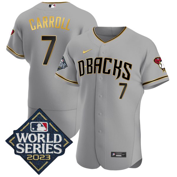 Men's Diamondbacks 2023 World Series Flex Base Gold Jersey - All Stitched - Image 19