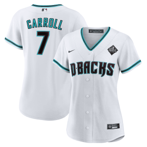 Women's Corbin Carroll Arizona Diamondbacks 2023 World Series Patch Jersey - White - All Stitched