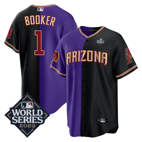 Men's Split Arizona Dbacks - Suns 2023 World Series Patch Jersey - All Stitched - Image 11
