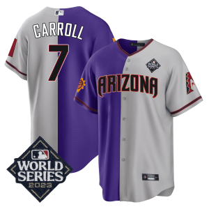 Men's Split Arizona Dbacks - Suns 2023 World Series Patch Jersey - All Stitched