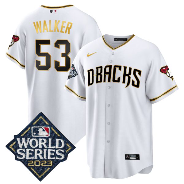 Men's Diamondbacks 2023 World Series Cool Base Gold Jersey - All Stitched - Image 10