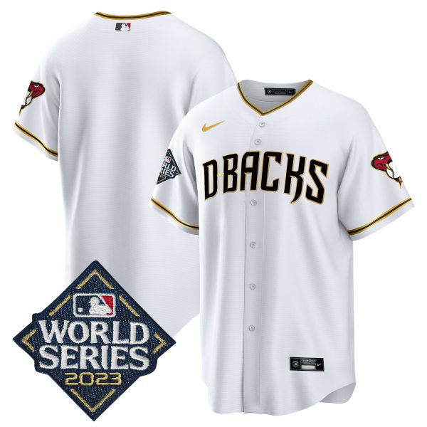 Men's Diamondbacks 2023 World Series Cool Base Gold Jersey - All Stitched - Image 12