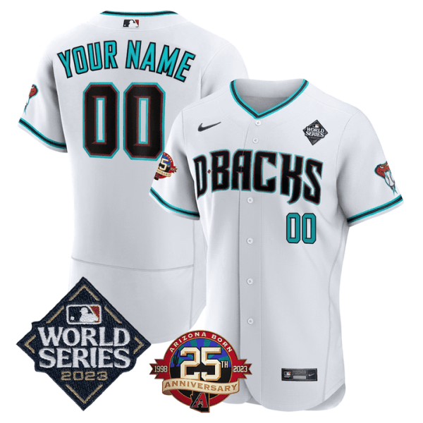 Arizona Diamondbacks 2023 World Series & 25th Anniversary Year Patch Custom Jersey - - All Stitched - Image 3