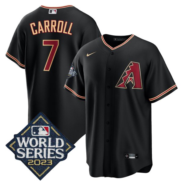 Men's Diamondbacks Black 2023 World Series Jersey - All Stitched - Image 7