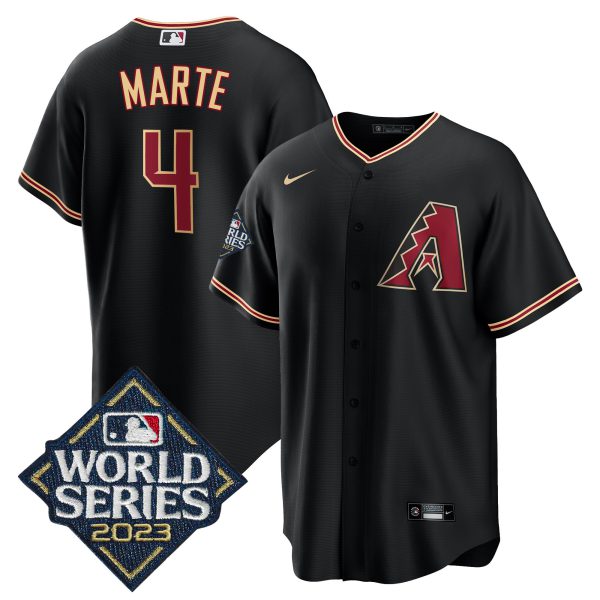 Men's Diamondbacks Black 2023 World Series Jersey - All Stitched - Image 8