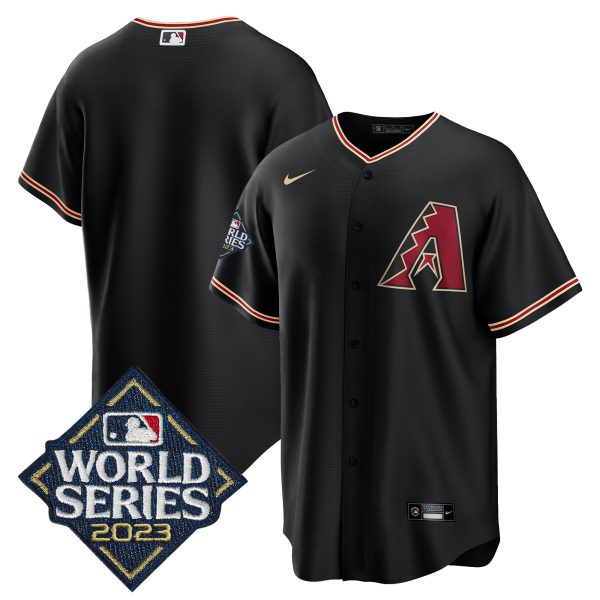 Men's Diamondbacks Black 2023 World Series Jersey - All Stitched - Image 12