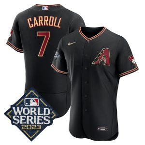 Men's Diamondbacks Black 2023 World Series Jersey - All Stitched