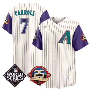 Men's Arizona Diamondbacks 2023 World Series Patch Throwback Jersey - All Stitched