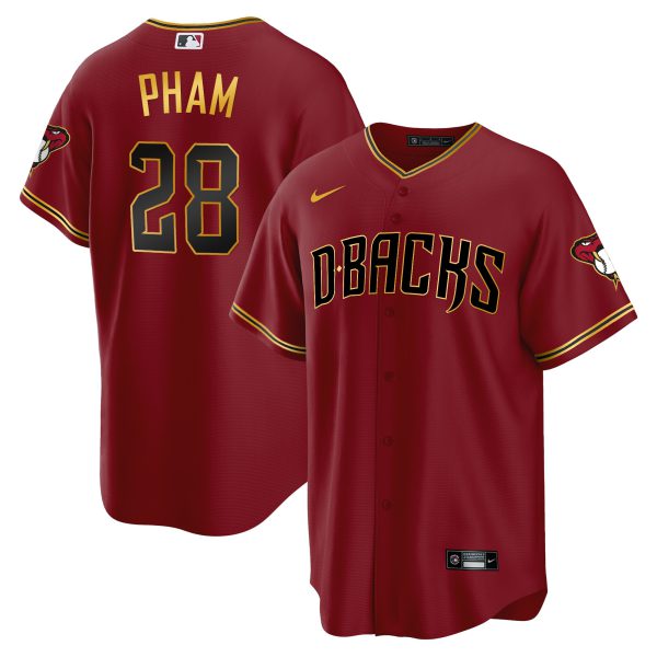 Men's Arizona Diamondbacks Cool Base Gold Trim Jersey - All Stitched - Image 3