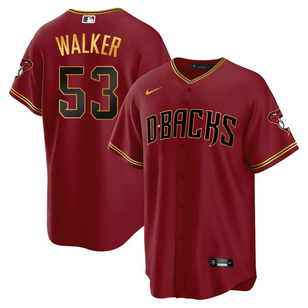 Men's Arizona Diamondbacks Cool Base Gold Trim Jersey - All Stitched - Image 4