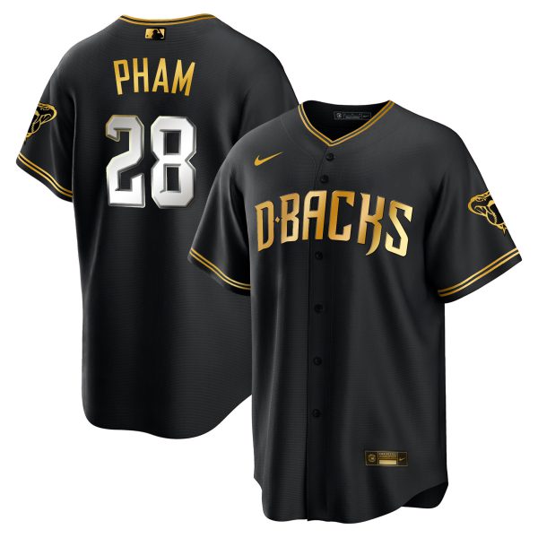Men's Arizona Diamondbacks Cool Base Gold Trim Jersey - All Stitched - Image 15