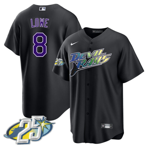 Men's Tampa Bay Rays 25th Anniversary Patch Cool Base Jersey - All Stitched - Image 11