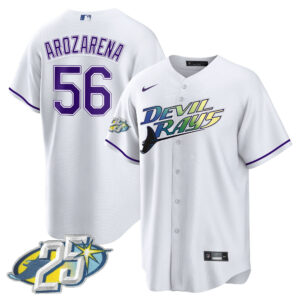 Men's Tampa Bay Rays 25th Anniversary Patch Cool Base Jersey - All Stitched