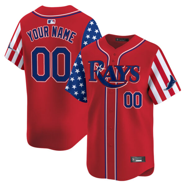 Tampa Bay Rays 2025 Independence Day Vapor Premier Limited Custom Jersey - All Stitched - Image 2