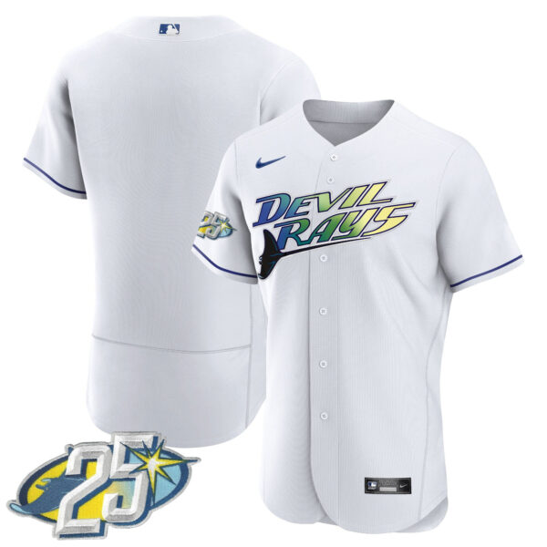 Men's Tampa Bay Rays 25th Anniversary Patch Flex Base Jersey - All Stitched - Image 6