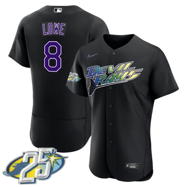 Men's Tampa Bay Rays 25th Anniversary Patch Flex Base Jersey - All Stitched - Image 11