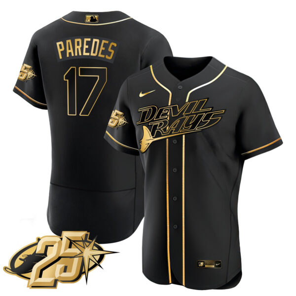 Men's Tampa Bay Rays 25th Anniversary Patch Flex Base Jersey - All Stitched - Image 15