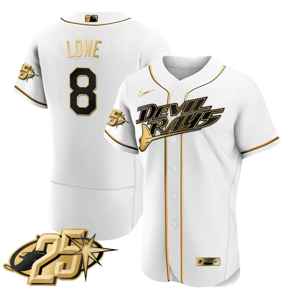 Men's Tampa Bay Rays 25th Anniversary Patch Flex Base Jersey - All Stitched - Image 23