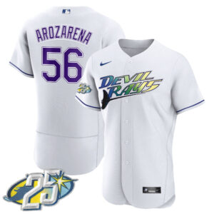 Men's Tampa Bay Rays 25th Anniversary Patch Flex Base Jersey - All Stitched