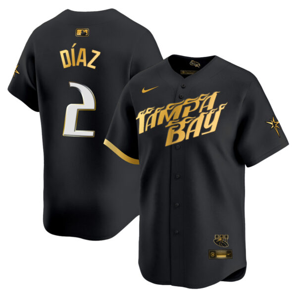 Men's Tampa Bay Rays 2024 City Connect Vapor Premier Limited Jersey - Charcoal - All Stitched - Image 2