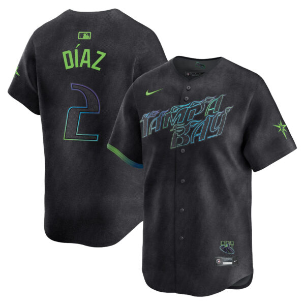 Men's Tampa Bay Rays 2024 City Connect Vapor Premier Limited Jersey - Charcoal - All Stitched - Image 16