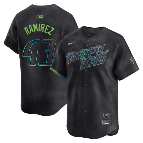 Men's Tampa Bay Rays 2024 City Connect Vapor Premier Limited Jersey - Charcoal - All Stitched - Image 20