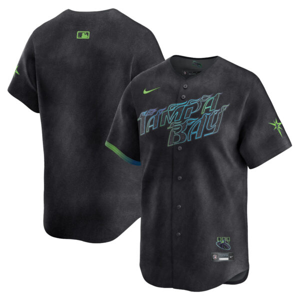 Men's Tampa Bay Rays 2024 City Connect Vapor Premier Limited Jersey - Charcoal - All Stitched - Image 21