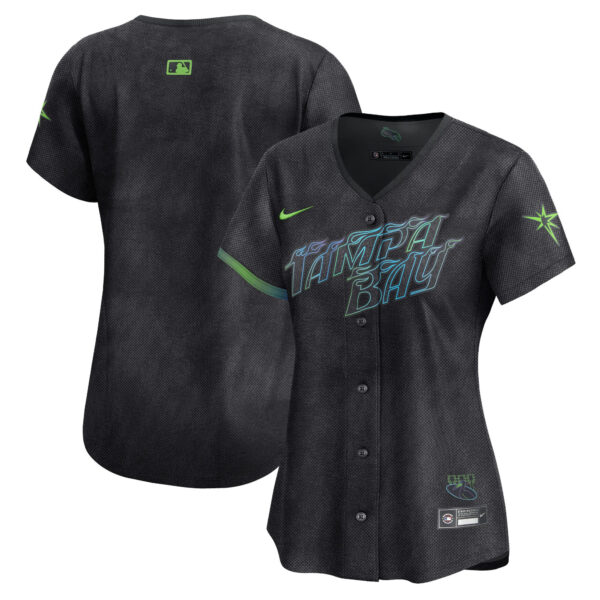 Women's Tampa Bay Rays 2024 City Connect Vapor Premier Limited Jersey - Charcoal - All Stitched - Image 2