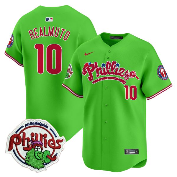 Youth's Phillies Phanatic Patch Vapor Premier Limited Jersey V2 - All Stitched - Image 14