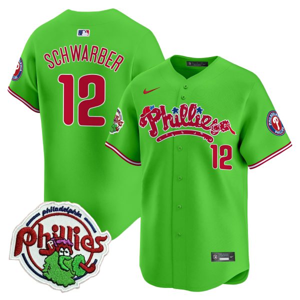 Youth's Phillies Phanatic Patch Vapor Premier Limited Jersey V2 - All Stitched - Image 16