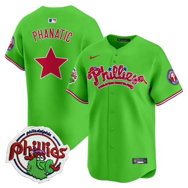 Youth's Phillies Phanatic Patch Vapor Premier Limited Jersey V2 - All Stitched - Image 17