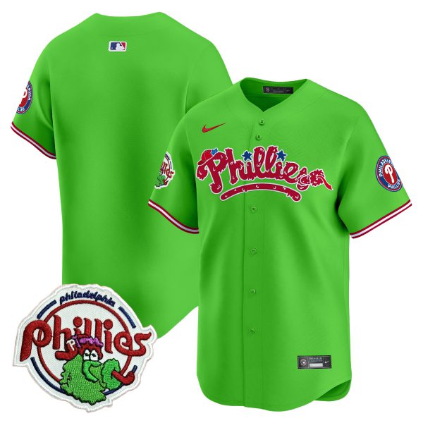 Youth's Phillies Phanatic Patch Vapor Premier Limited Jersey V2 - All Stitched - Image 18