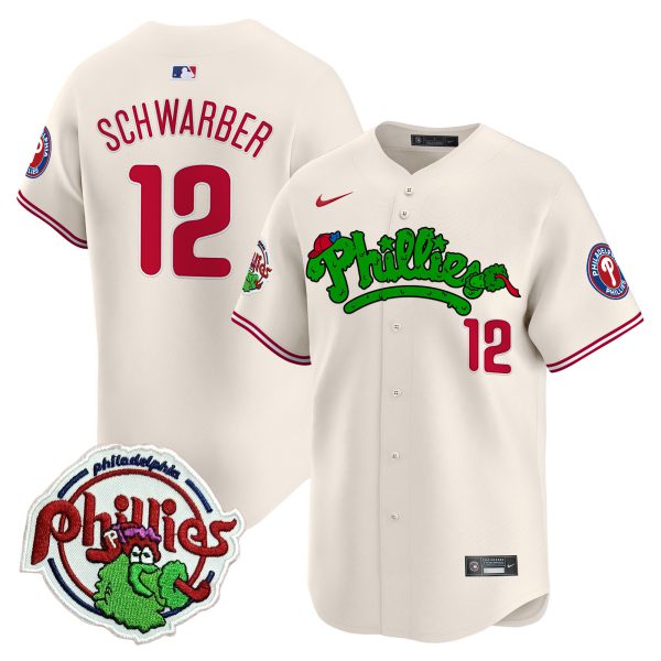 Youth's Phillies Phanatic Patch Vapor Premier Limited Jersey V2 - All Stitched - Image 25