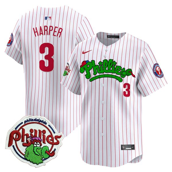 Youth's Phillies Phanatic Patch Vapor Premier Limited Jersey V2 - All Stitched - Image 28