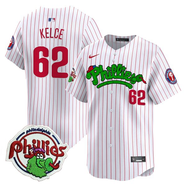 Youth's Phillies Phanatic Patch Vapor Premier Limited Jersey V2 - All Stitched - Image 33