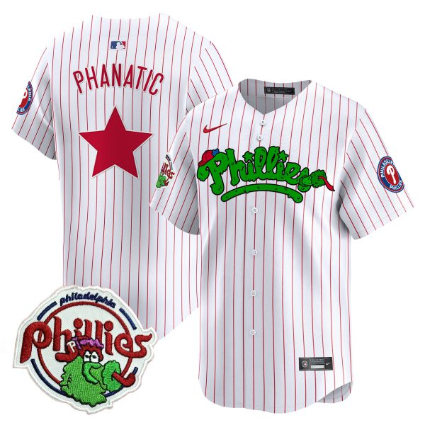 Youth's Phillies Phanatic Patch Vapor Premier Limited Jersey V2 - All Stitched - Image 35