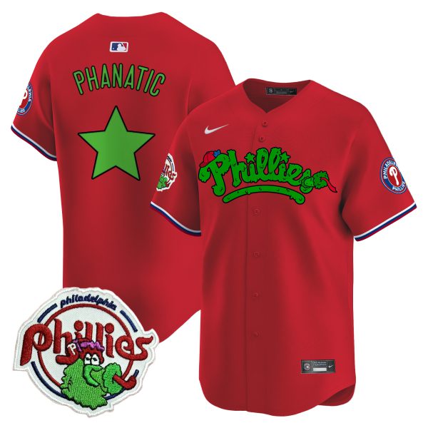 Youth's Phillies Phanatic Patch Vapor Premier Limited Jersey V2 - All Stitched - Image 44