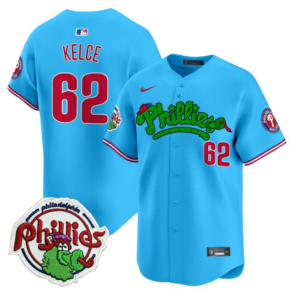 Youth's Phillies Phanatic Patch Vapor Premier Limited Jersey V2 - All Stitched - Image 51