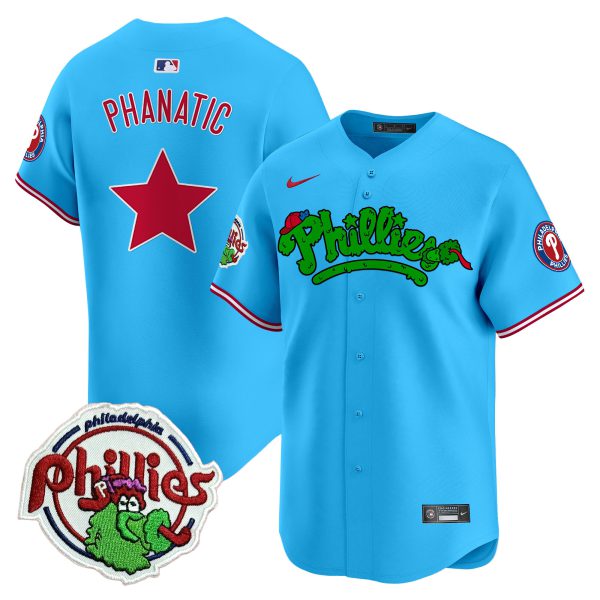 Youth's Phillies Phanatic Patch Vapor Premier Limited Jersey V2 - All Stitched - Image 53