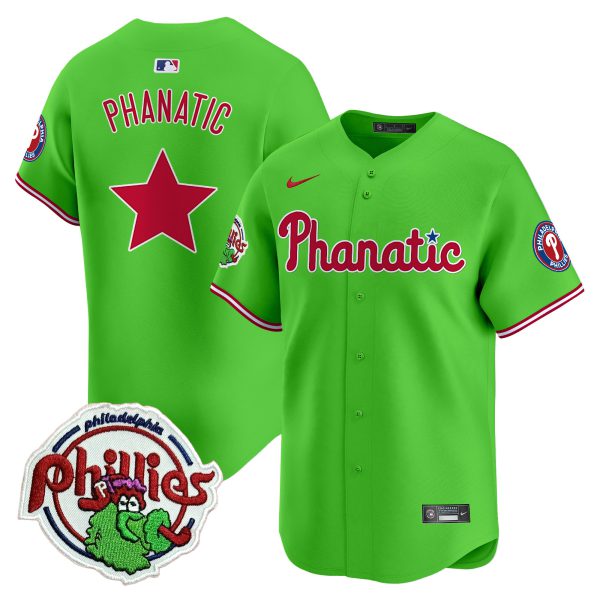 Youth's Phillies Phanatic Patch Vapor Premier Limited Jersey - All Stitched - Image 8
