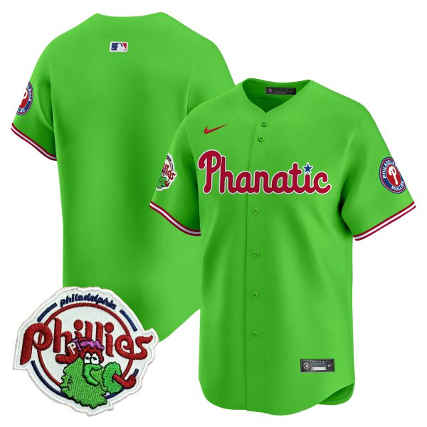 Youth's Phillies Phanatic Patch Vapor Premier Limited Jersey - All Stitched - Image 9