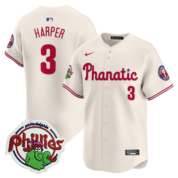 Youth's Phillies Phanatic Patch Vapor Premier Limited Jersey - All Stitched - Image 19