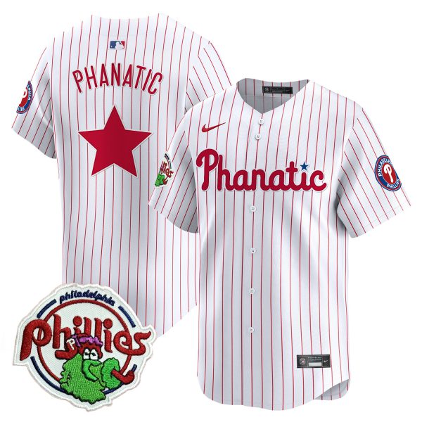 Youth's Phillies Phanatic Patch Vapor Premier Limited Jersey - All Stitched - Image 35