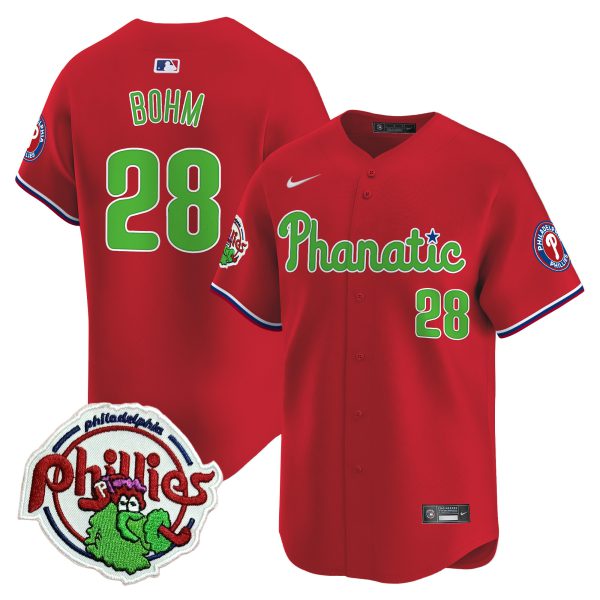 Youth's Phillies Phanatic Patch Vapor Premier Limited Jersey - All Stitched - Image 38