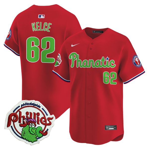 Youth's Phillies Phanatic Patch Vapor Premier Limited Jersey - All Stitched - Image 42
