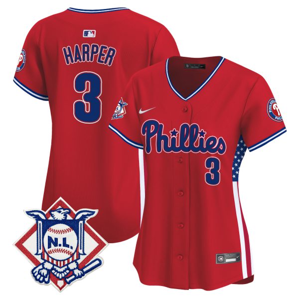 Women's Phillies 2024 Fourth of July Vapor Premier Limited Jersey V4 - All Stitched - Image 9