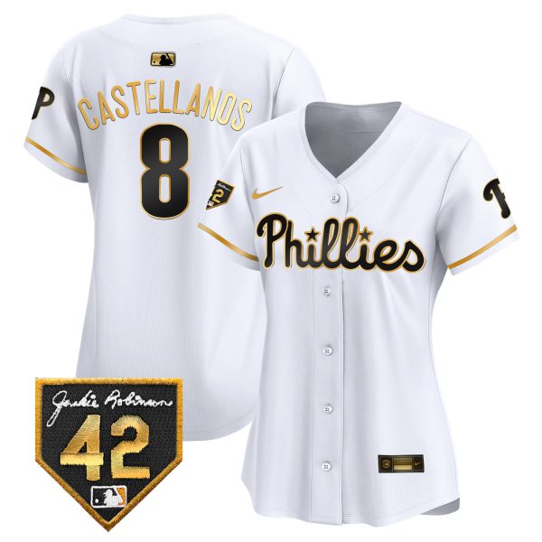 Women's Phillies 2024 Jackie Robinson Patch Vapor Premier Limited Jersey - All Stitched - Image 12