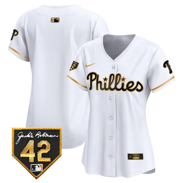 Women's Phillies 2024 Jackie Robinson Patch Vapor Premier Limited Jersey - All Stitched - Image 16